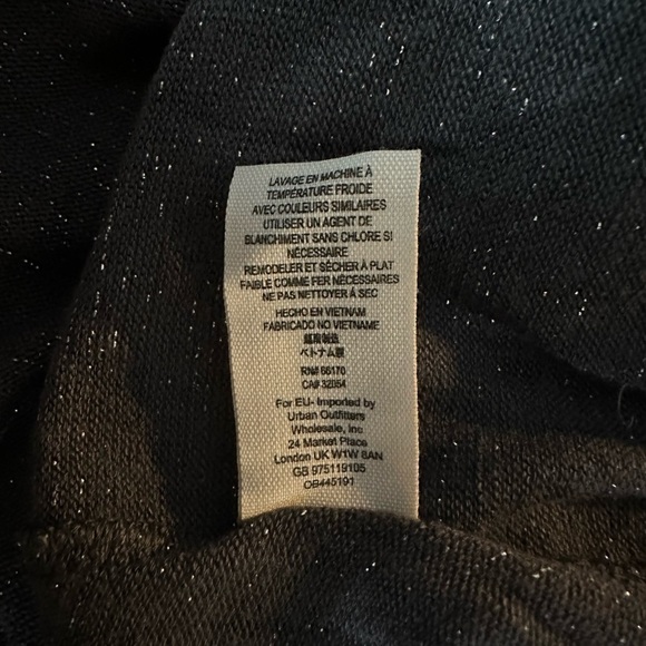 Free People Metallic Shimmer Draped Cowl Neck Long Sleeve Boho Oversized Top S - Picture 12 of 12